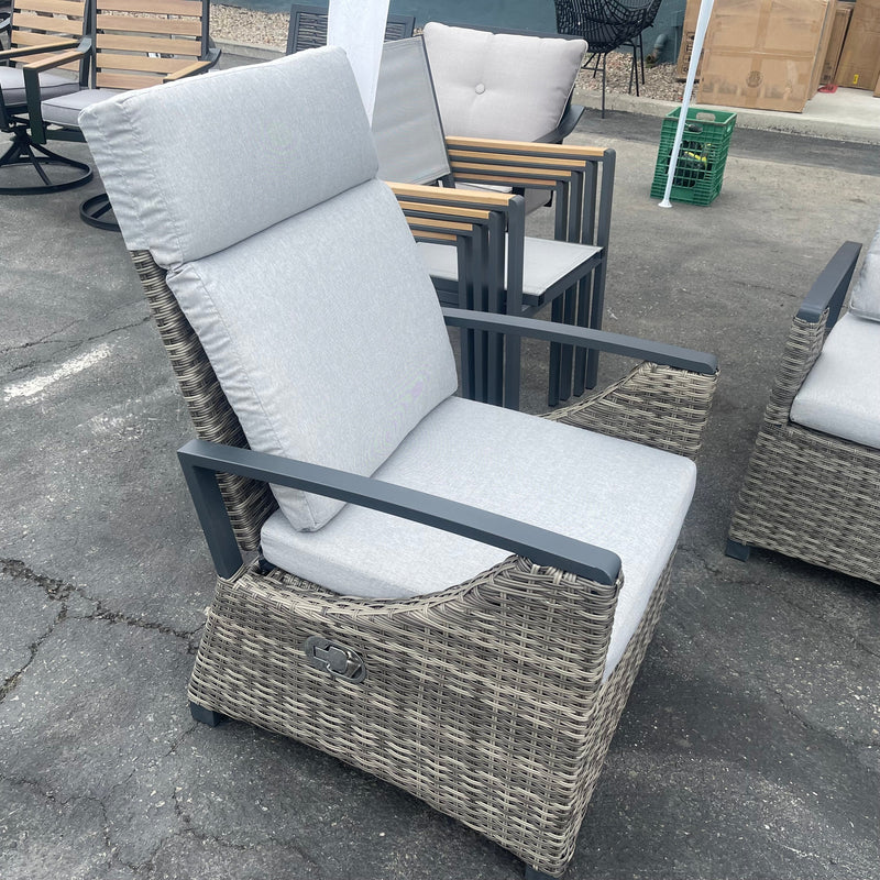 [SUMMER DEALS]🔥 Antigua Gun Metal & Brown/Gray 6pc Outdoor Set w/ 2 Ottoman