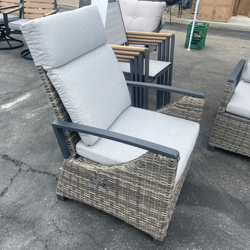 Antigua Gun Metal & Brown/Gray Outdoor Arm Chair