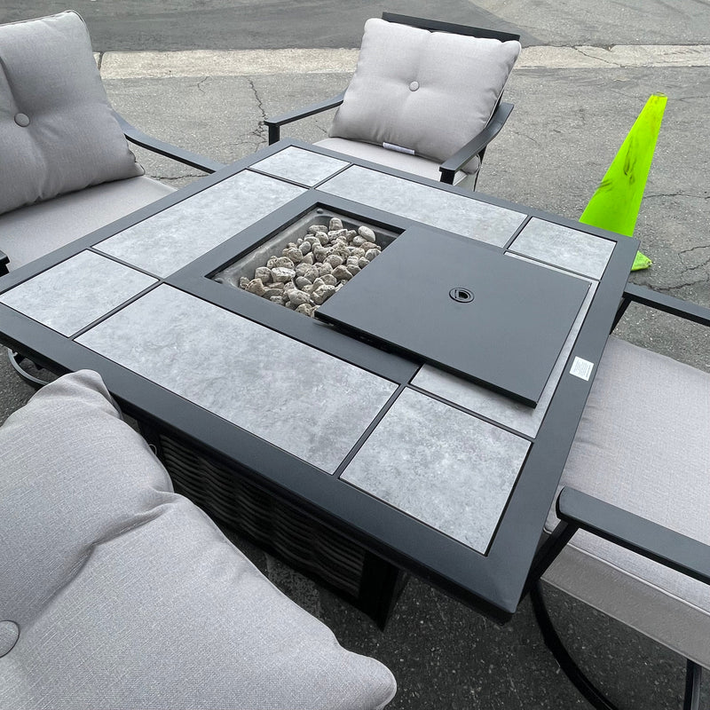 Segovia Black & Gray Fire Pit Table