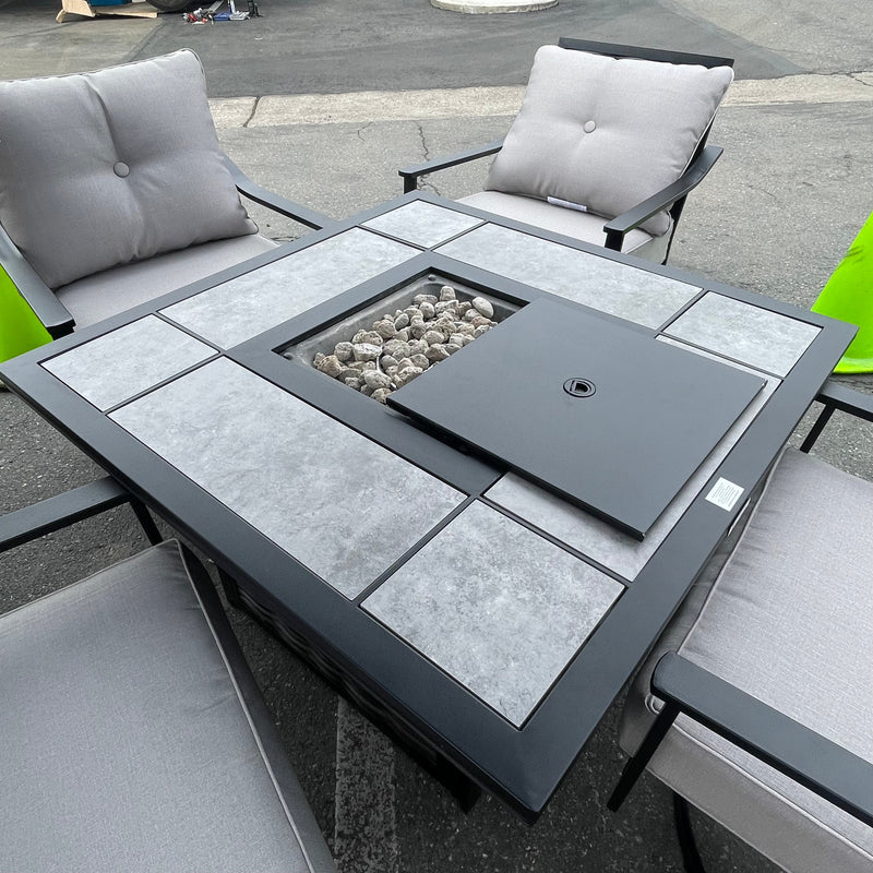 Segovia Black & Gray Fire Pit Table