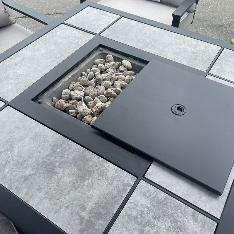 Segovia Black & Gray Fire Pit Table