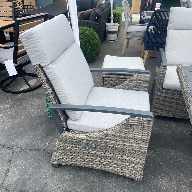 [SUMMER DEALS]🔥 Antigua Gun Metal & Brown/Gray 6pc Outdoor Set w/ 2 Ottoman