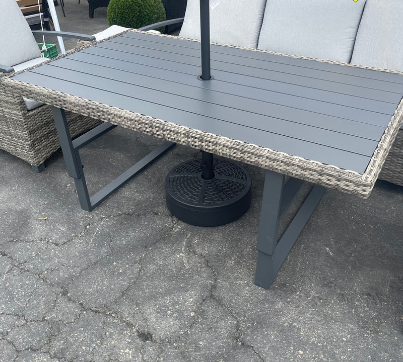 Antigua Gun Metal & Brown/Gray Outdoor Height-Adjustable Table