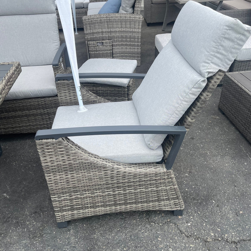 [SUMMER DEALS]🔥 Antigua Gun Metal & Brown/Gray 6pc Outdoor Set w/ 2 Ottoman