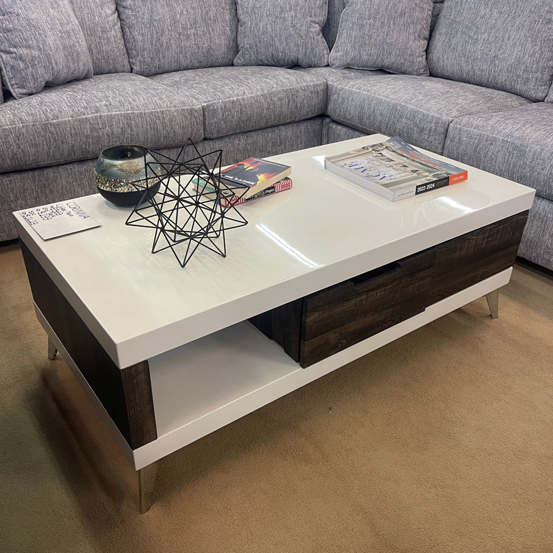 Corinne White & Dark Oak Coffee Table