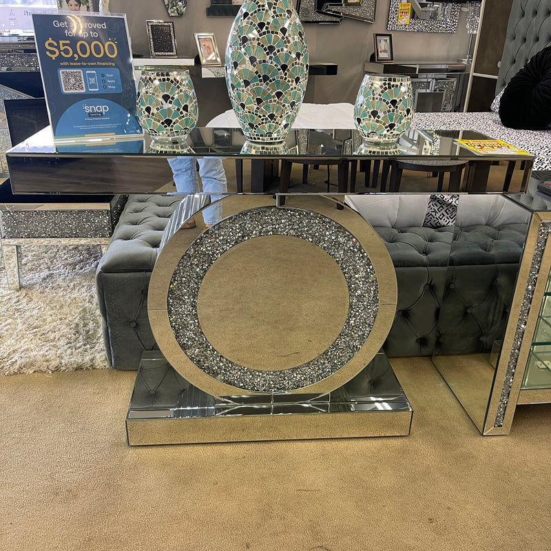 Gethin Mirror & Faux Diamonds Console Table