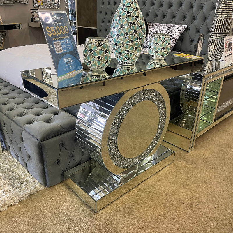 Gethin Mirror & Faux Diamonds Console Table