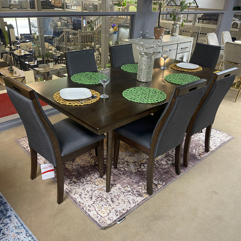 Wes Grey & Dark Walnut  7pc Rectangular Dining Room Set