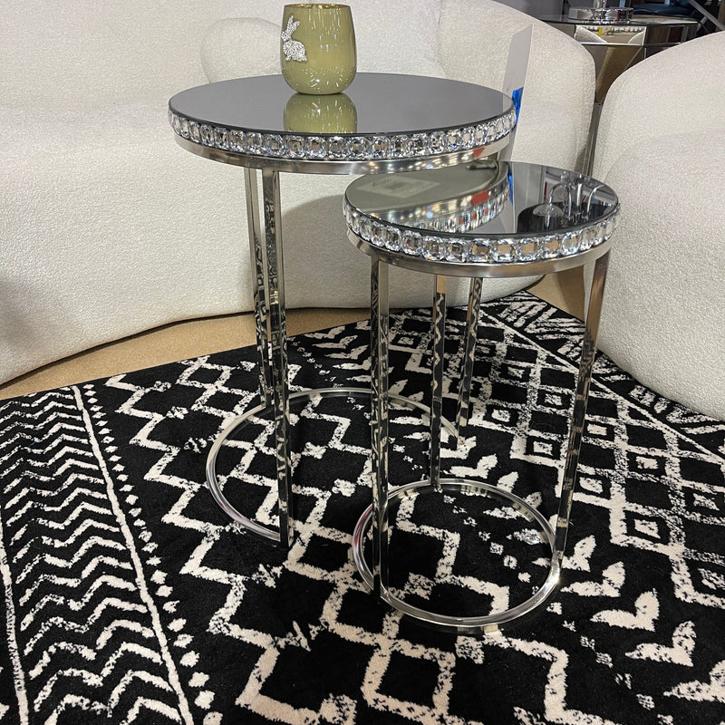 Bleker Silver 2pc Round Nesting Table