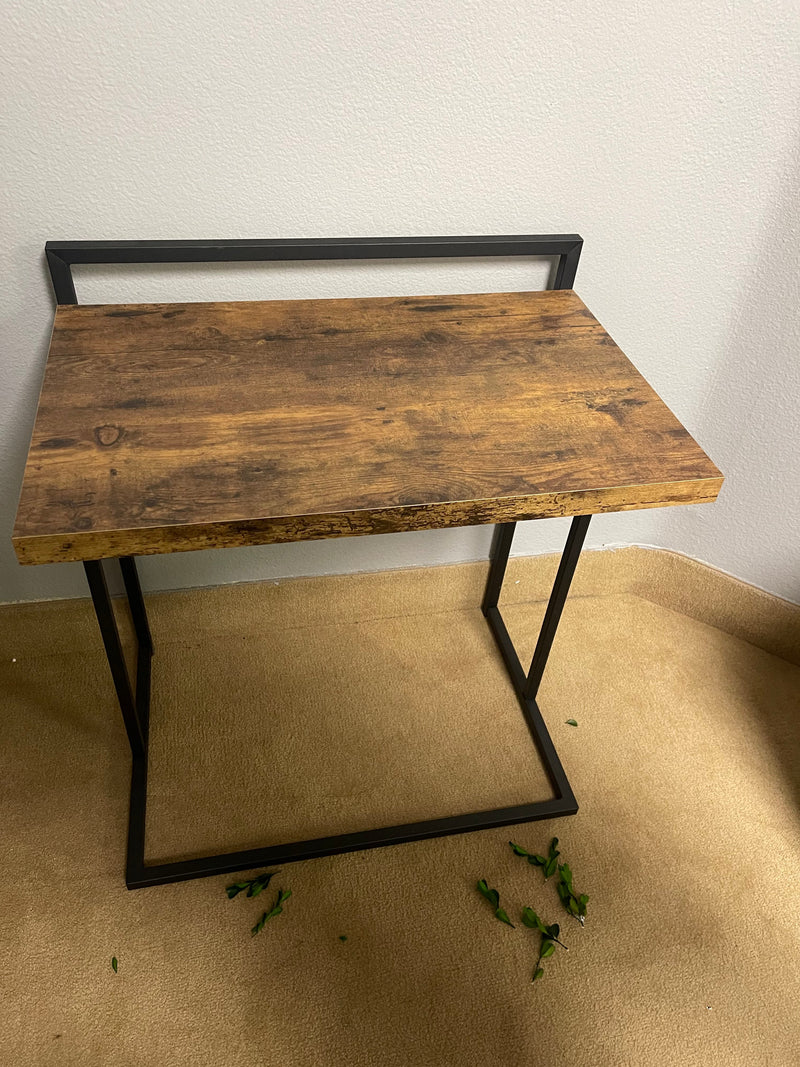 Mugo Antique Nutmeg Snack Table w/ Black Metal Base