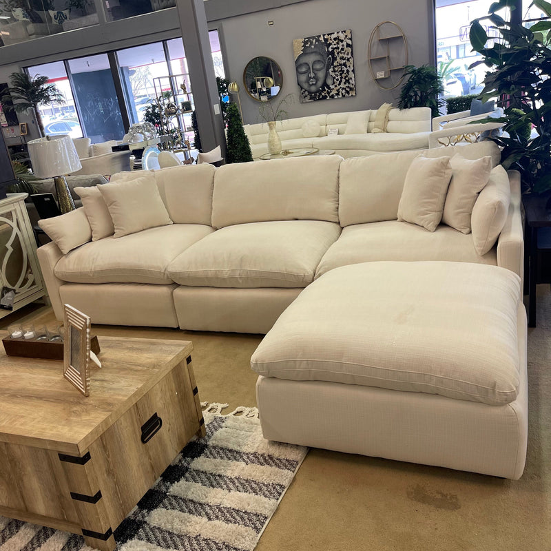 Pluma Ivory Modular Sectional Fabric Create your own Style