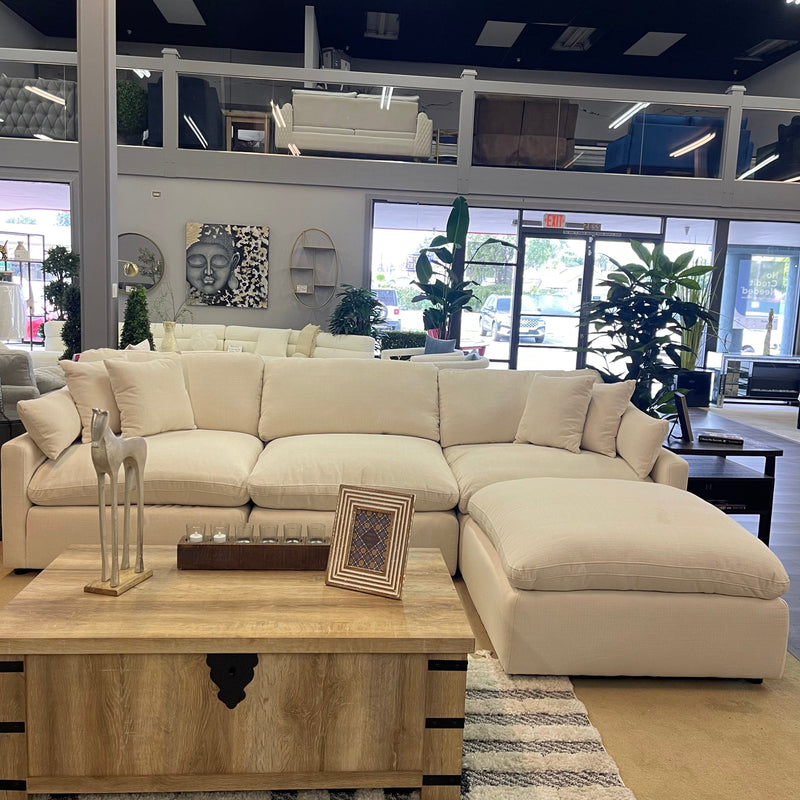 Pluma Ivory Modular Sectional Fabric Create your own Style