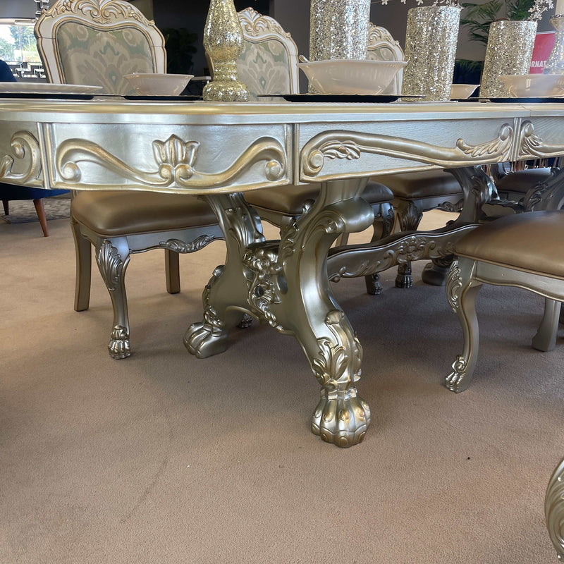 Dresden - Gold Patina & Bone - Dining Table w/ Extensions - Ornate Home