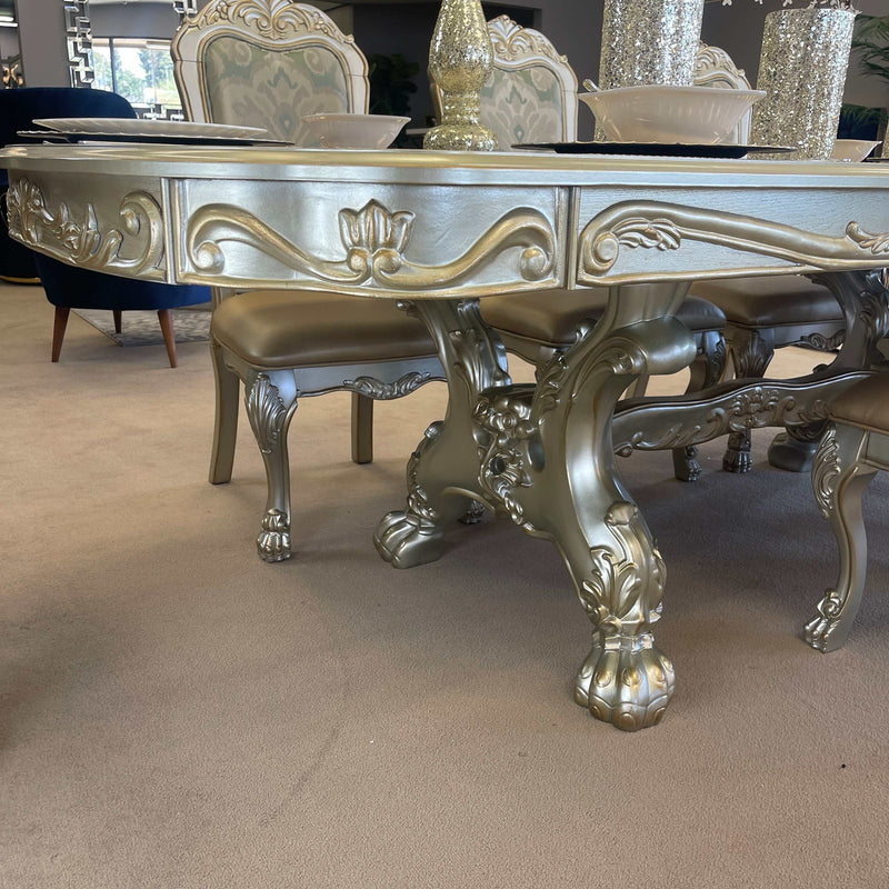 Dresden - Gold Patina & Bone - Dining Table w/ Extensions - Ornate Home