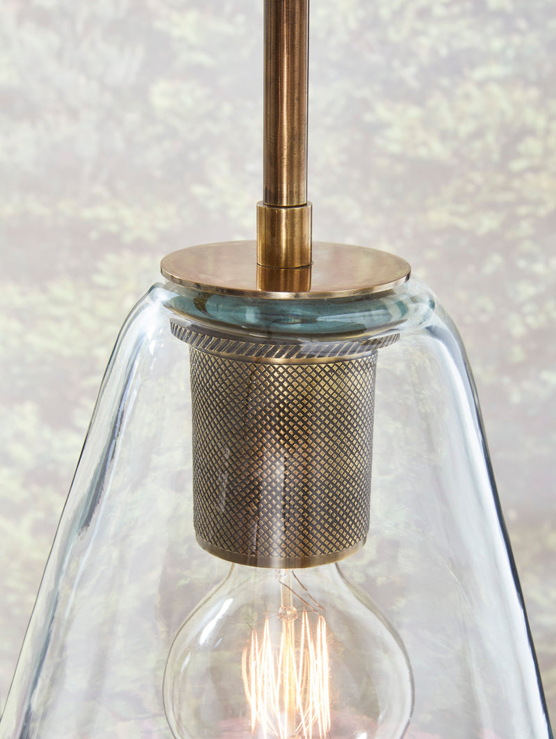 Collbrook Clear & Brass Pendant Light