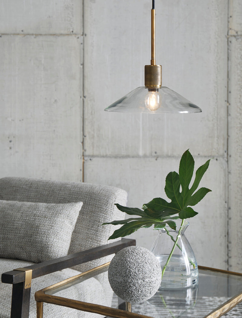 Chaness Clear/Brass Pendant Light