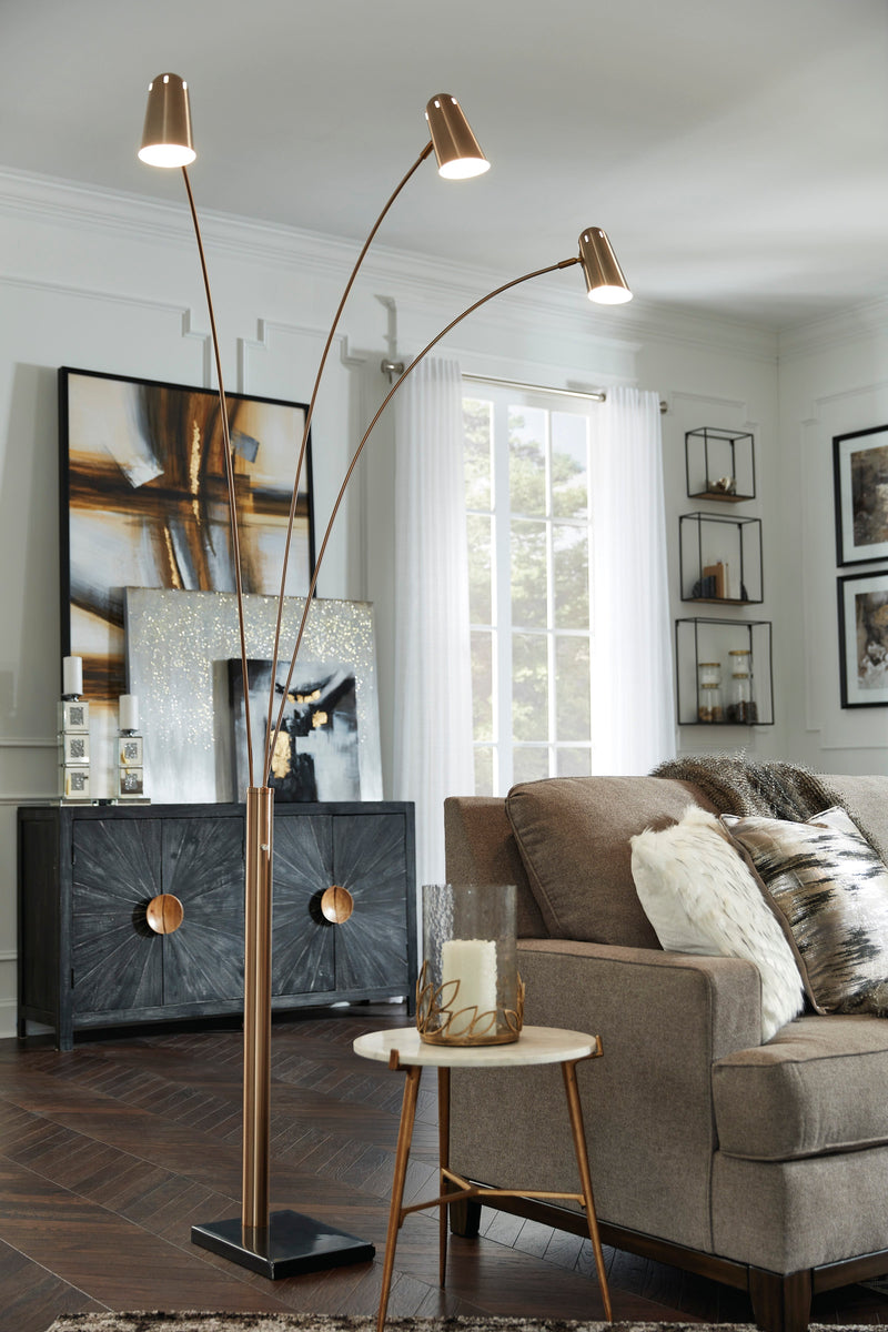 Colldale Gold Finish/Black Arc Lamp