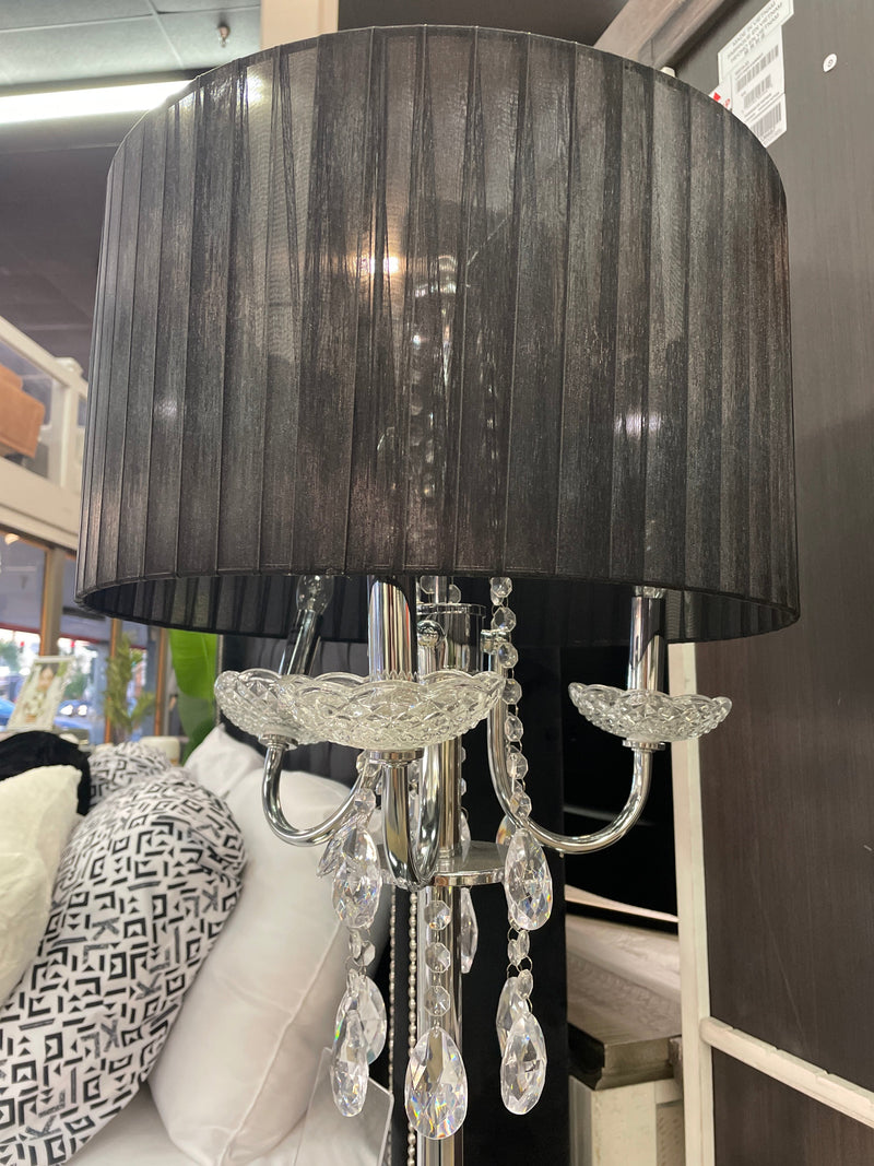 Jada Black & Chrome Table Lamp