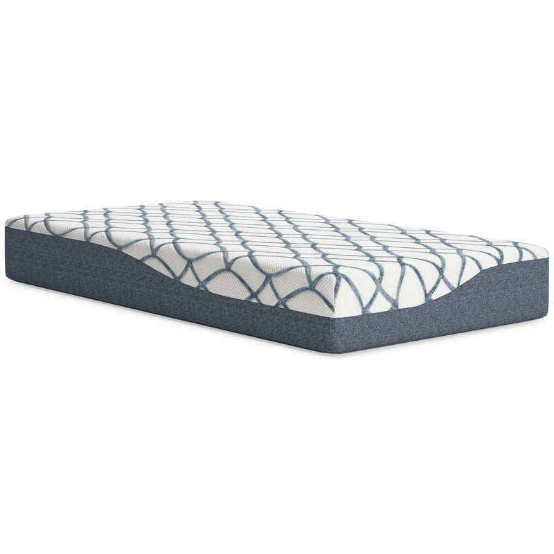 Chime Elite 2.0 White/Blue Memory Foam 10 Inch Mattress / Firm