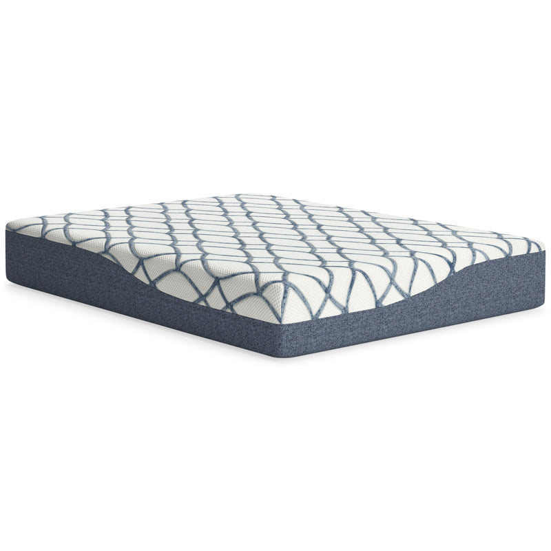 Chime Elite 2.0 White/Blue Memory Foam 12 Inch Mattress / Plush