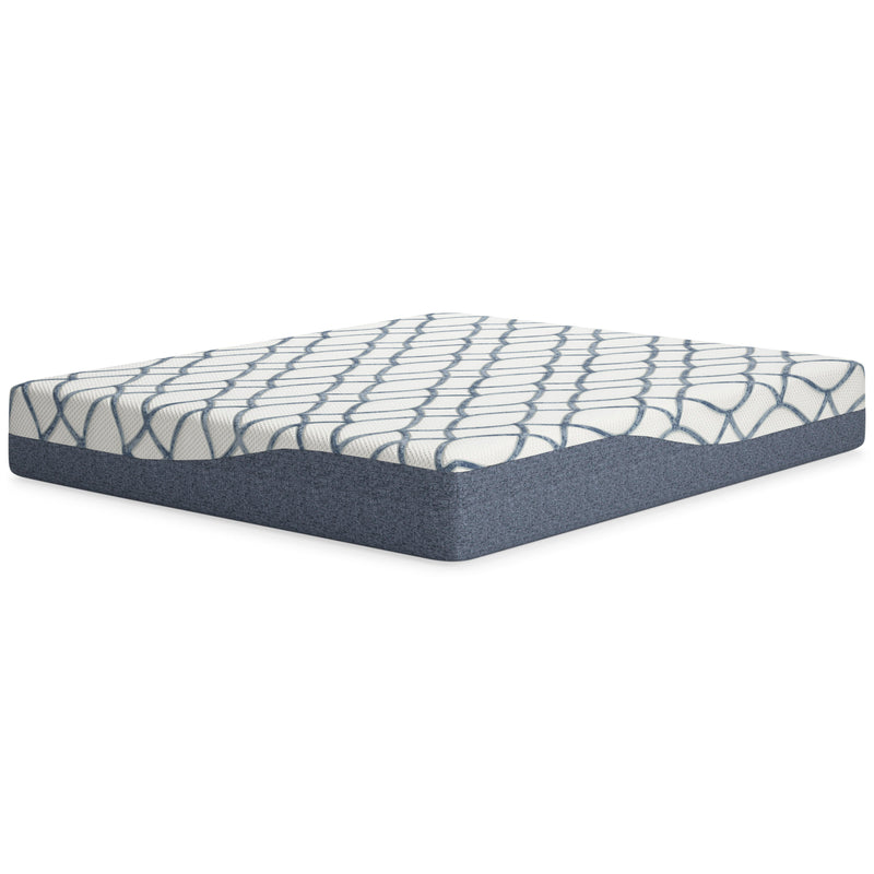 Chime Elite 2.0 White/Blue Memory Foam 12 Inch Mattress / Plush