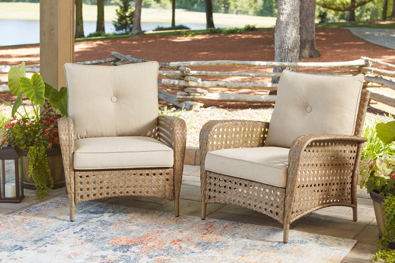 Braylee Driftwood Lounge Chair w/ Cushion (Set of 2)