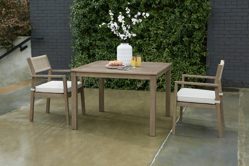 Aria Plains Brown Outdoor Dining Set / 3pc