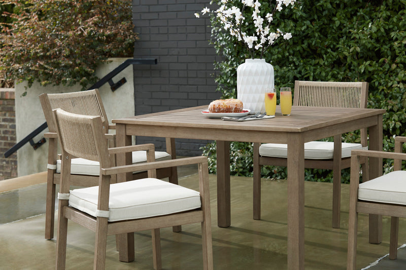 Aria Plains Brown Outdoor Dining Set / 5pc