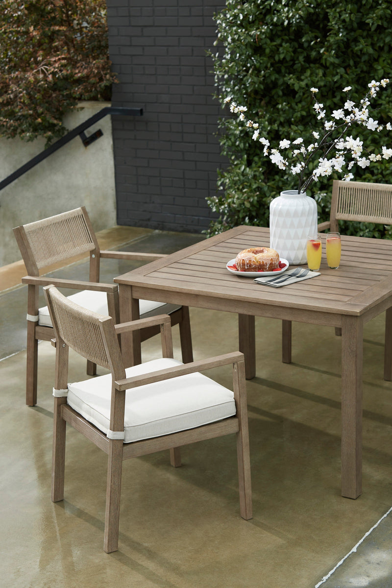 Aria Plains Brown Outdoor Dining Set / 3pc