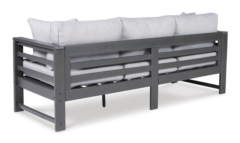 Amora Charcoal Gray & Grey Outdoor Sofa w/ Cushion