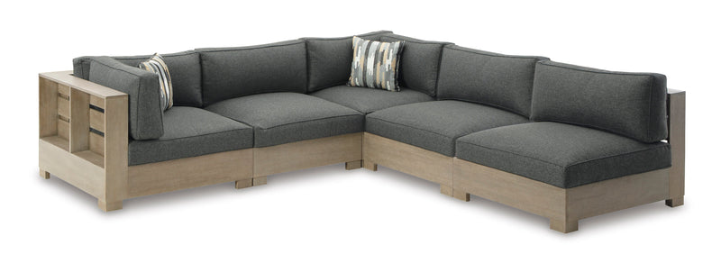 Citrine Park Brown & Charcoal Outdoor 5pc Sectional