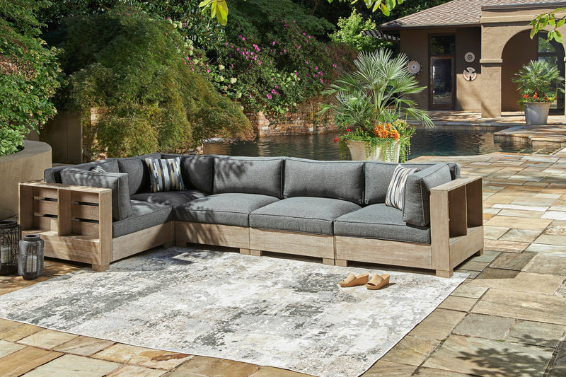 Citrine Park Brown & Charcoal Outdoor 5pc Sectional