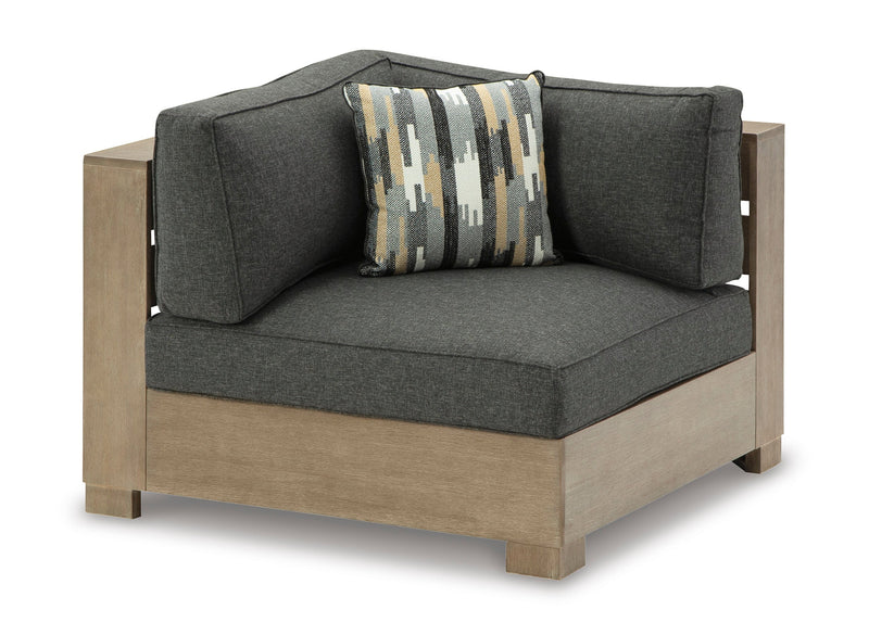 Citrine Park Brown & Charcoal Outdoor 2pc Sectional Loveseat