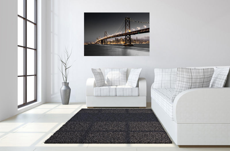 San Francisco Bridge Tempered Glass w / Foil Wall Art