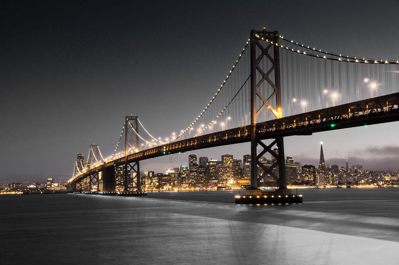 San Francisco Bridge Tempered Glass w / Foil Wall Art