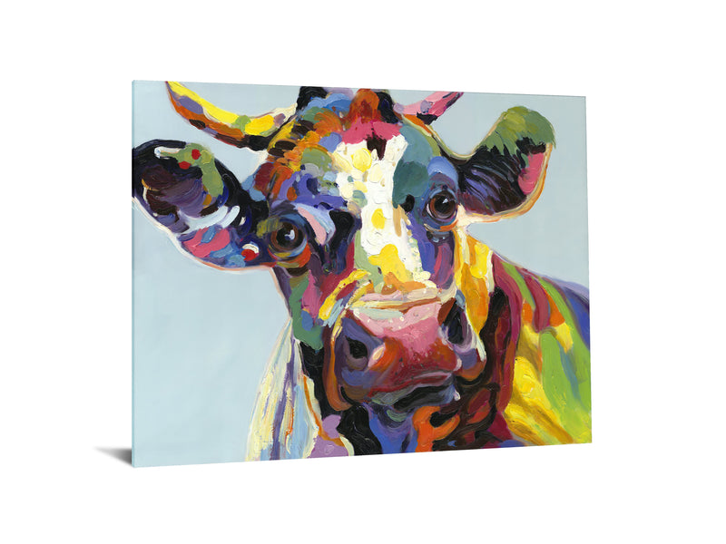 Abstract Cow Tempered Glass w / Foil