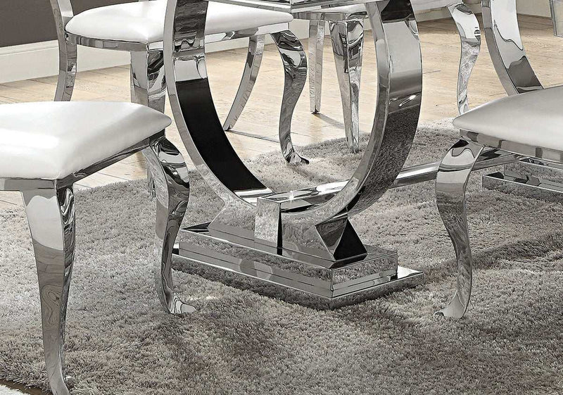 Antoine - Black Glass & Chrome - Dining Table - Ornate Home