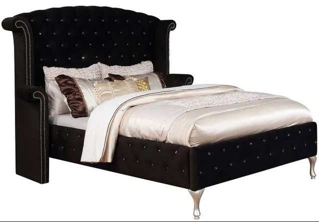 Alzire - Black - Cal King Platform Bed - Ornate Home