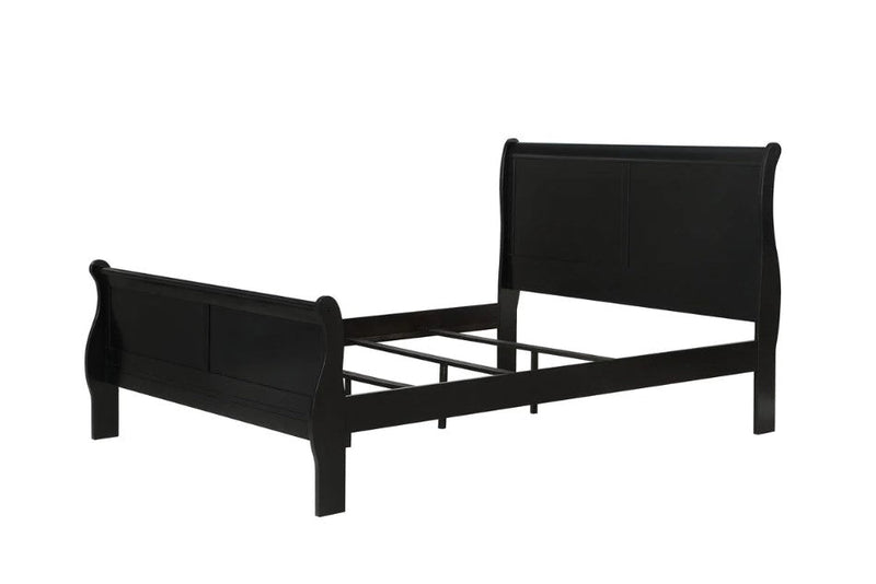 Louis Philip Black Queen Sleigh Bed