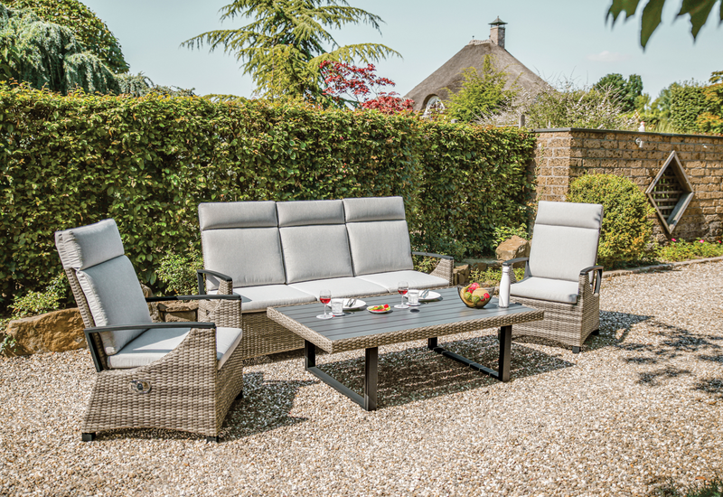 [SUMMER DEALS]🔥 Antigua Gun Metal & Brown/Gray 6pc Outdoor Set w/ 2 Ottoman