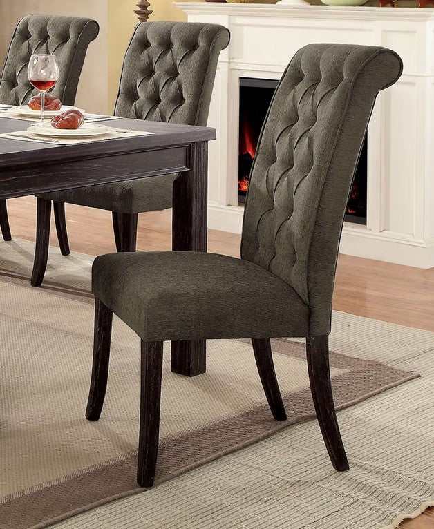 Sania III - Black & Gray - Dining Room Set / 7pc - Ornate Home