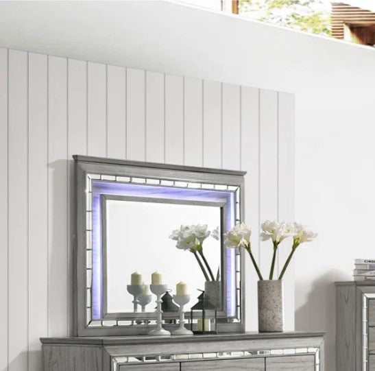 Alanis - Gray - Mirror w/ LED Light - Ornate Home