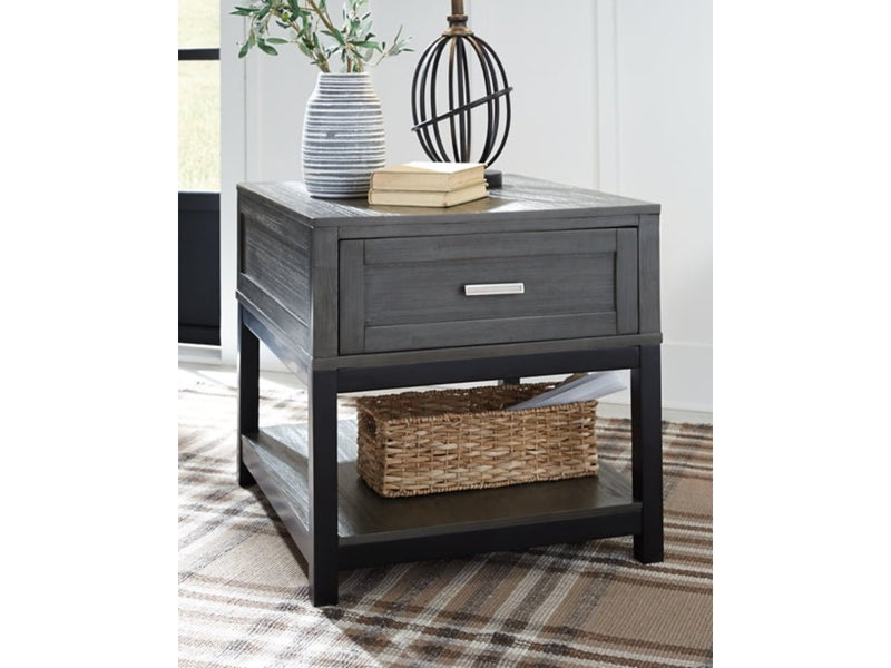 Caitbrook Gray & Black End Table