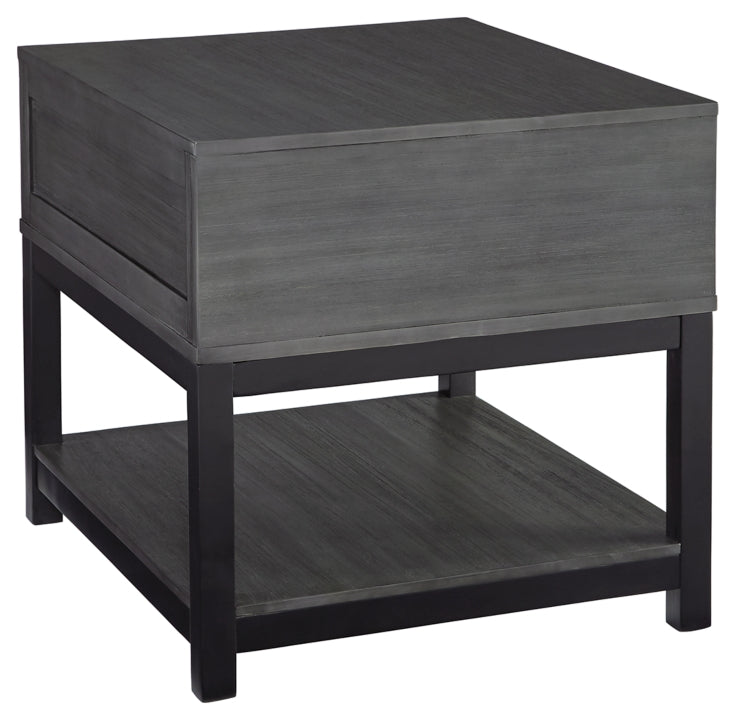 Caitbrook Gray & Black End Table