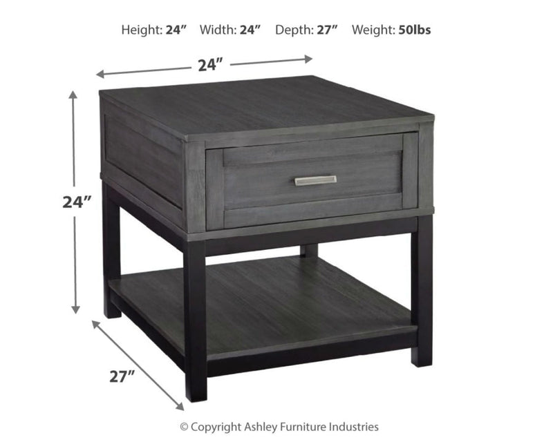 Caitbrook Gray & Black End Table