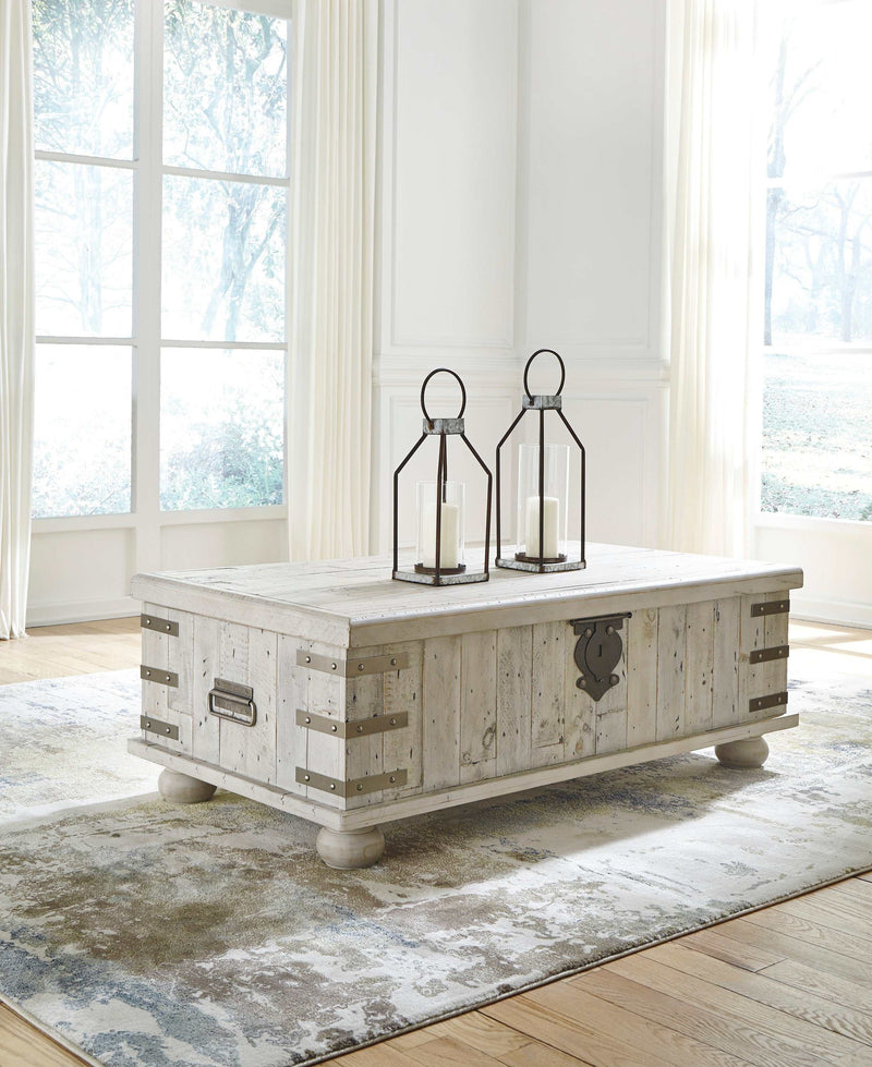 Carynhurst - White Wash Gray - Lift Top Coffee Table - Ornate Home