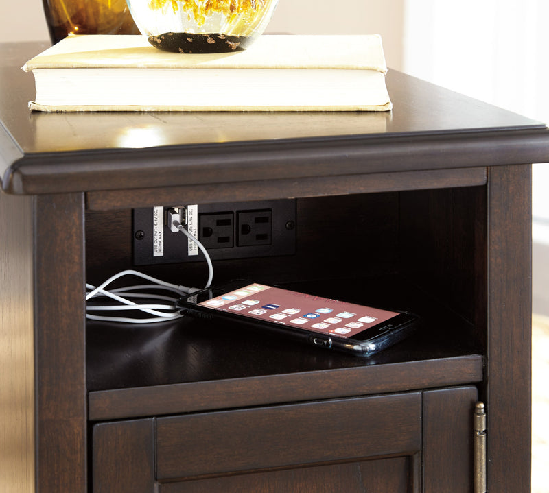 Barilanni Chairside End Table w/ USB Ports & Outlets