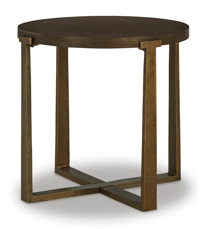 Balintmore Brown & Gold Finish End Table