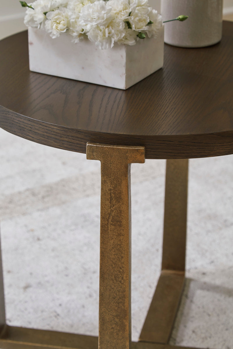 Balintmore Brown & Gold Finish End Table