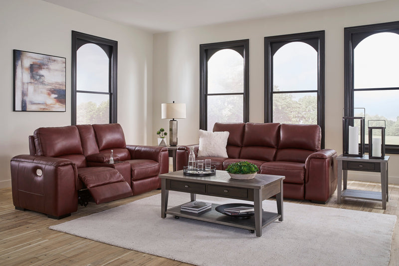 Alessandro Garnet Leather-match Power Reclining Living Room Set / 2pc